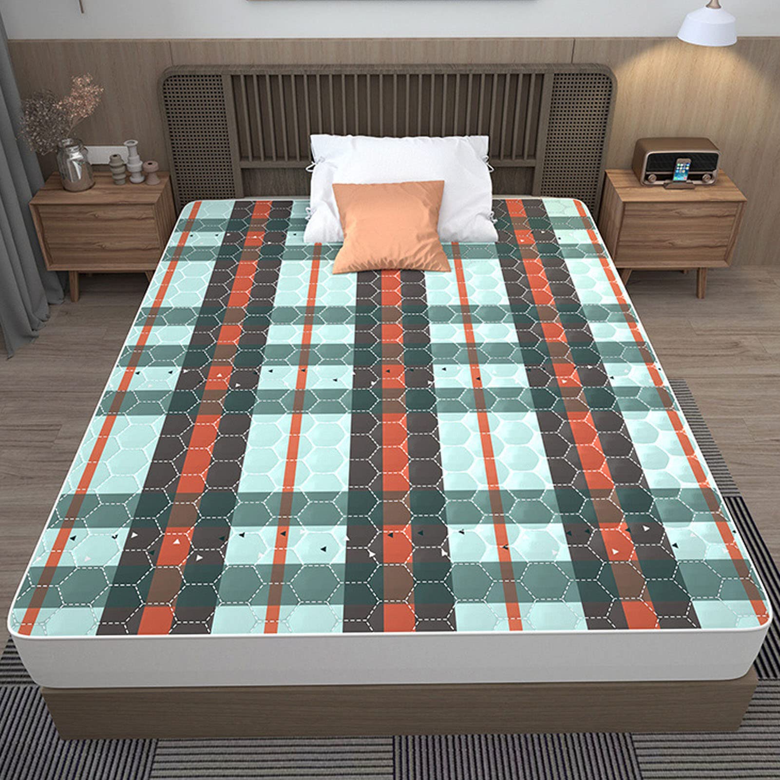 Washable Waterproof Absorbent Bed Protector Pad, 120 × 200 cm