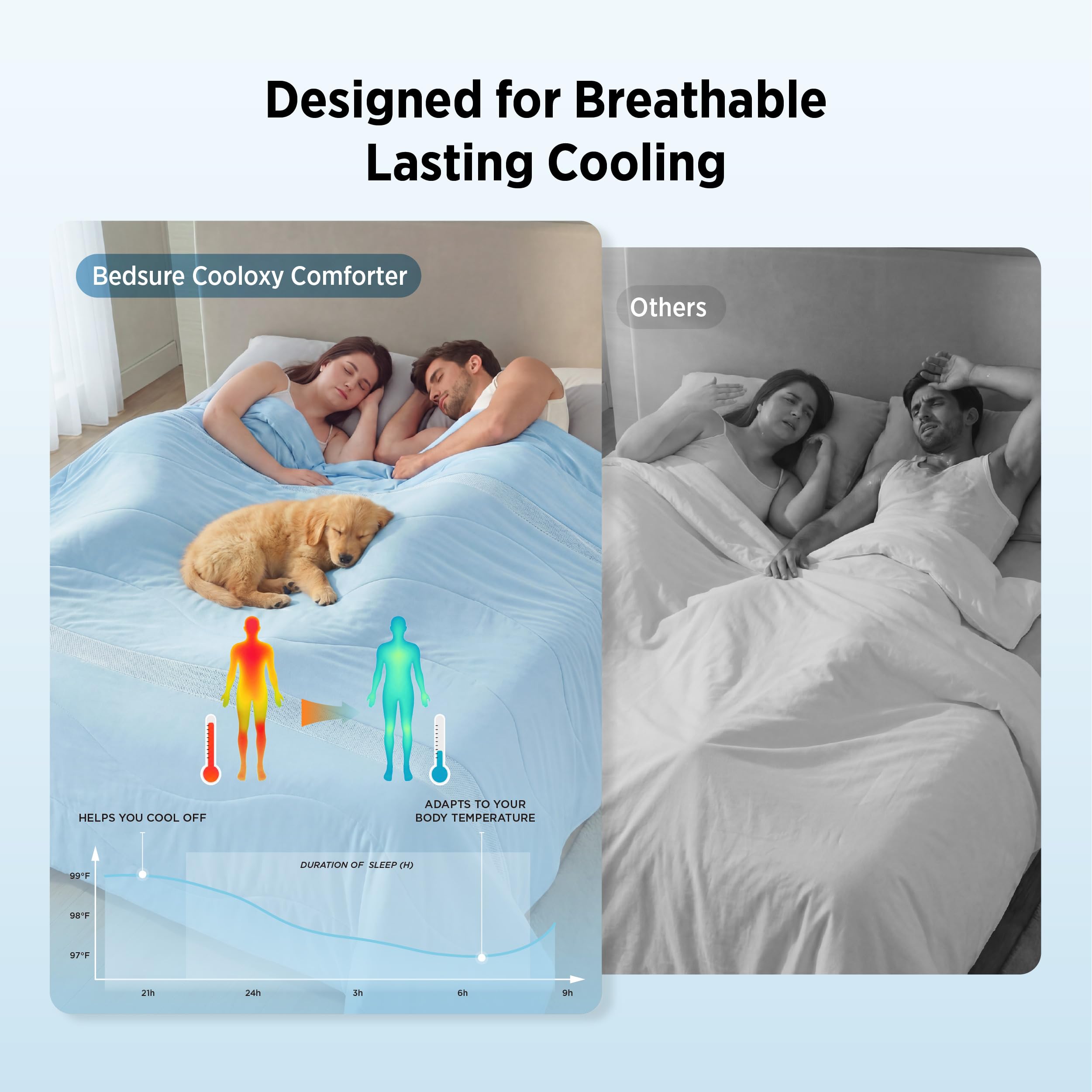 Ultra-Breathable Cooling Comforter, Lightweight Summer Duvet