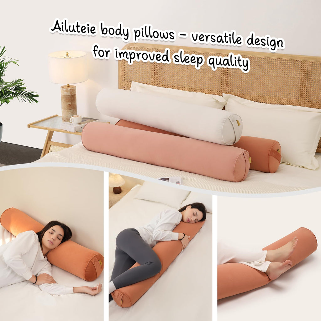 Long Round Body Bolster Pillow for Side Sleepers