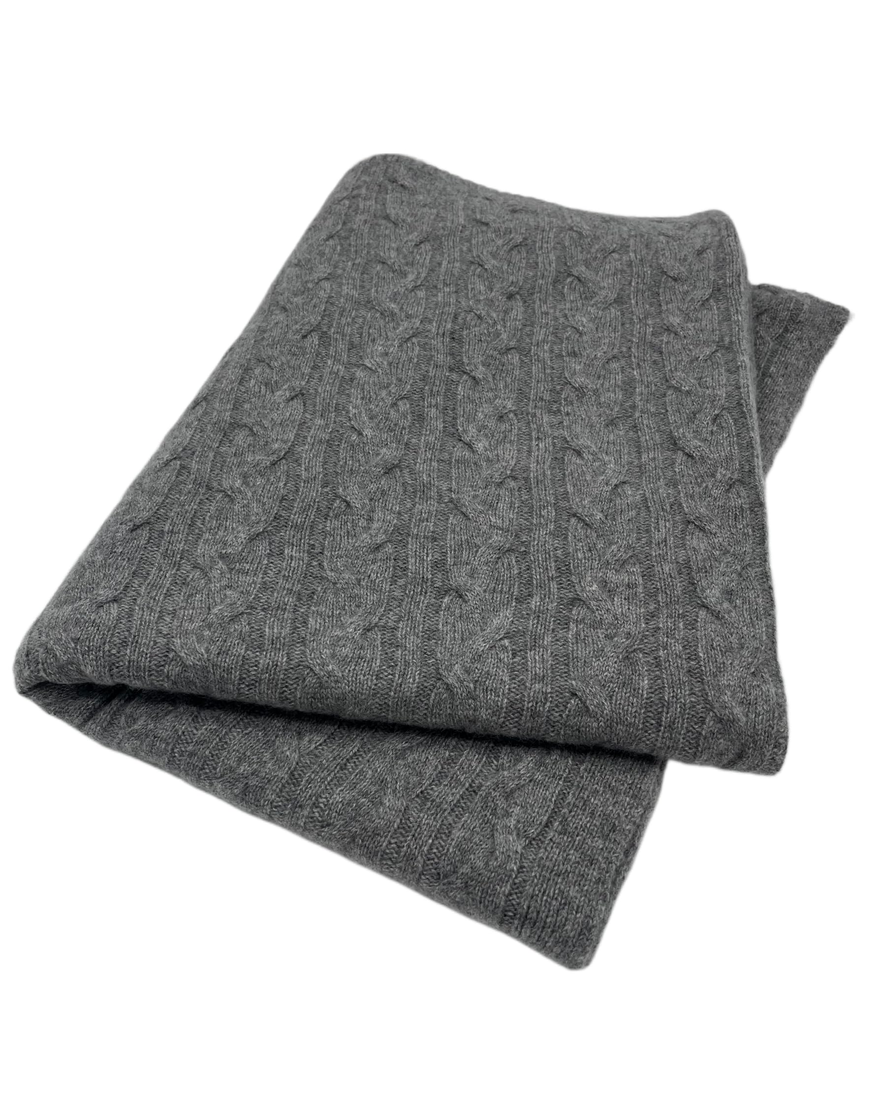 Alashan Cashmere 100% Cashmere Cozy Cable Knit Throw