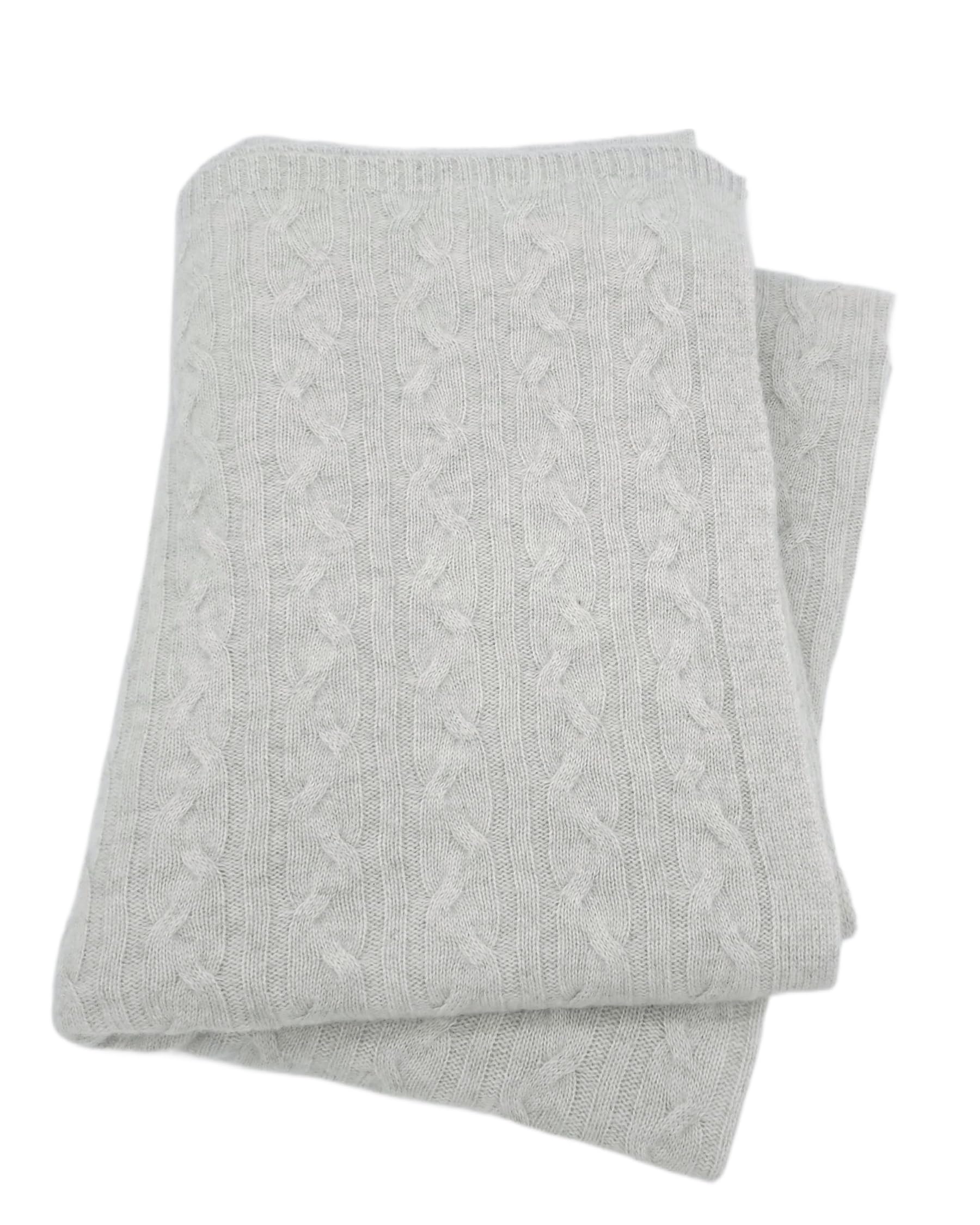 Alashan Cashmere 100% Cashmere Cozy Cable Knit Throw