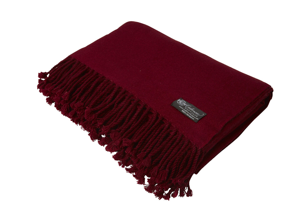 Cashmere Boutique 100% Pure Cashmere Throw Blanket, Soft & Warm 60x80 in
