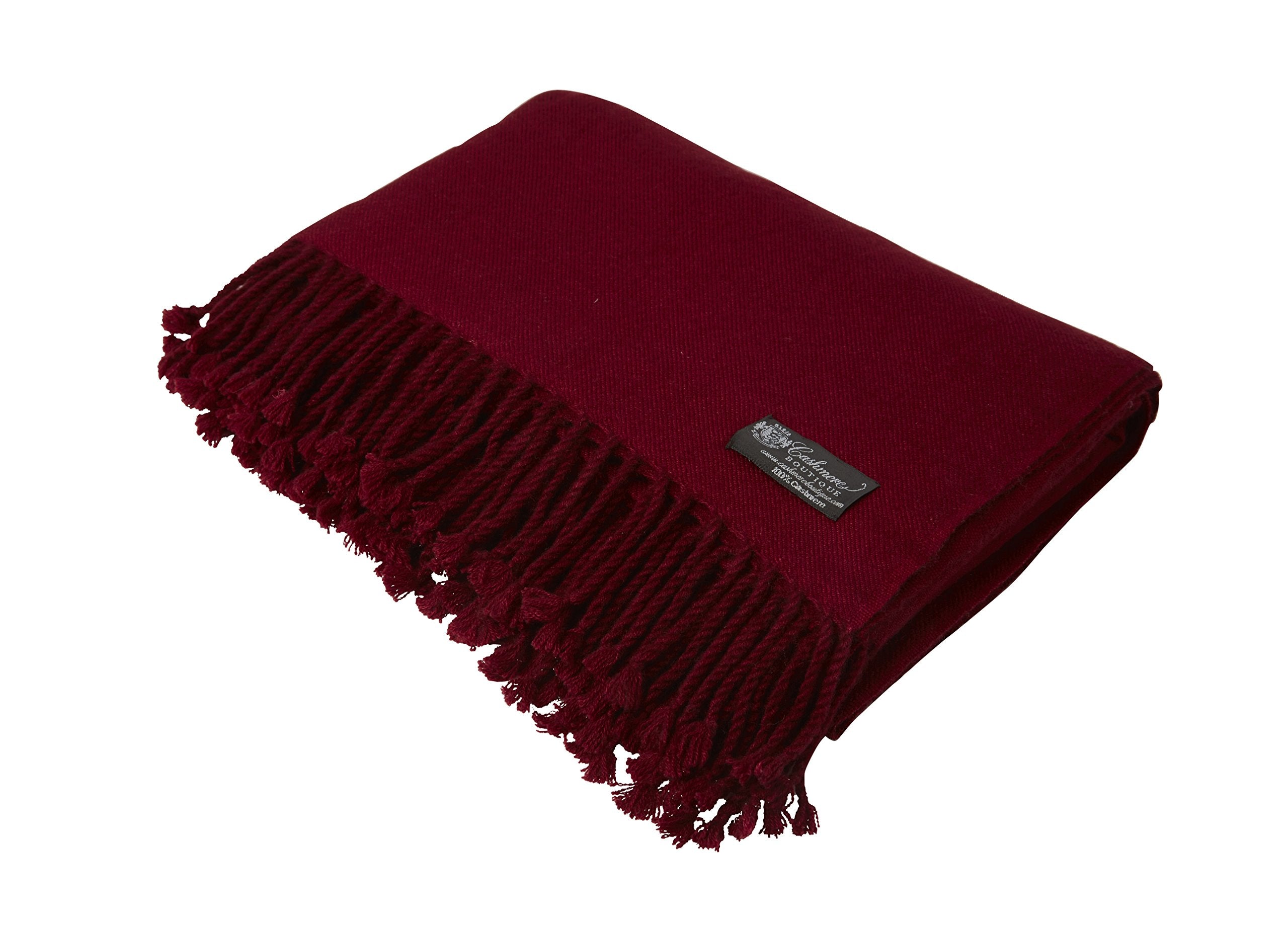 Cashmere Boutique 100% Pure Cashmere Throw Blanket, Soft & Warm 60x80 in