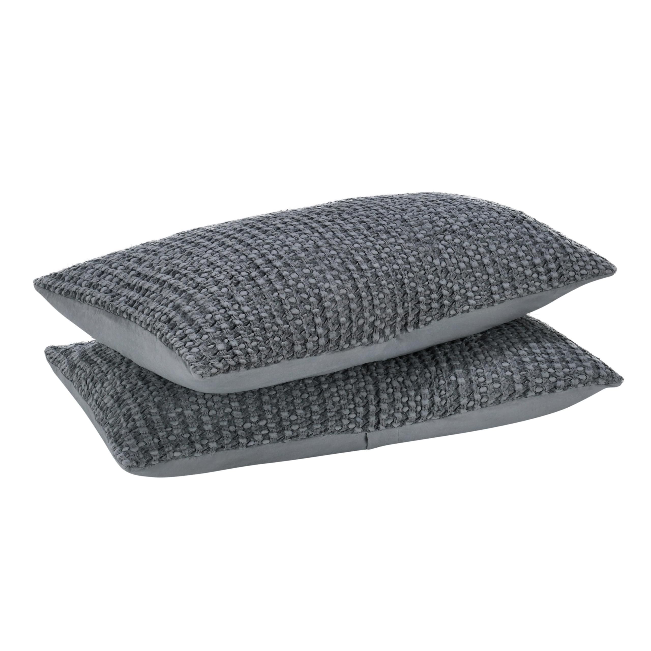 Cotton & Belgian Flax Linen King Pillow Sham, Marina Blue, 20 × 36 in