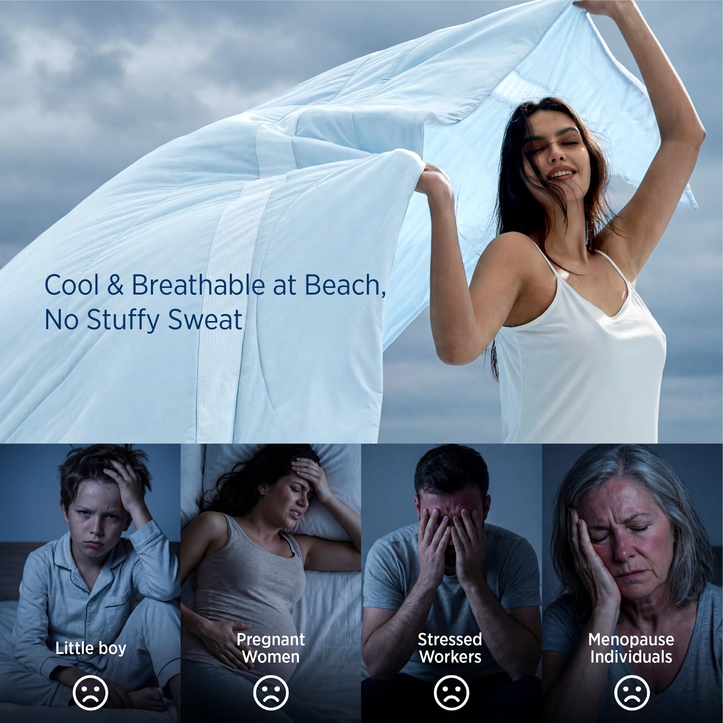 Ultra-Breathable Cooling Comforter, Lightweight Summer Duvet