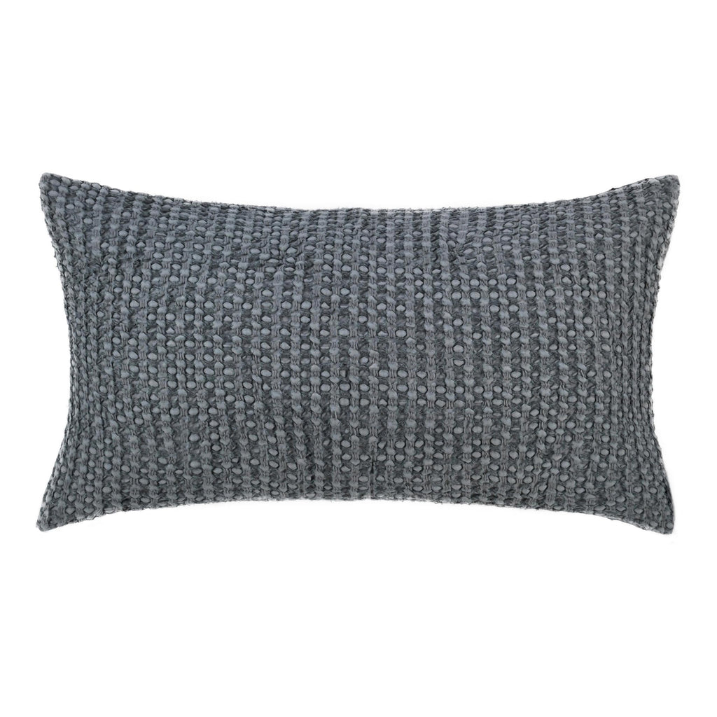 Cotton & Belgian Flax Linen King Pillow Sham, Marina Blue, 20 × 36 in