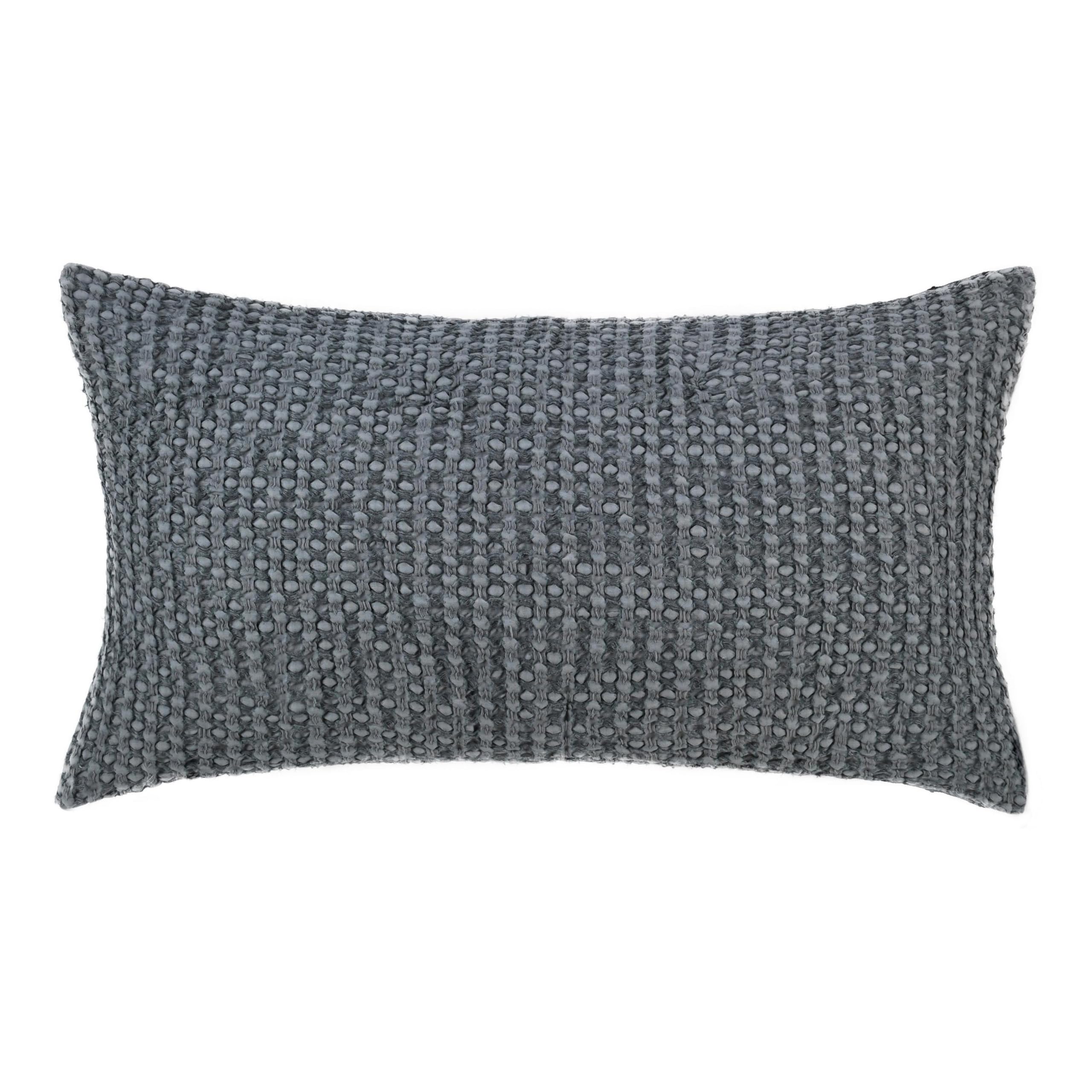 Cotton & Belgian Flax Linen King Pillow Sham, Marina Blue, 20 × 36 in