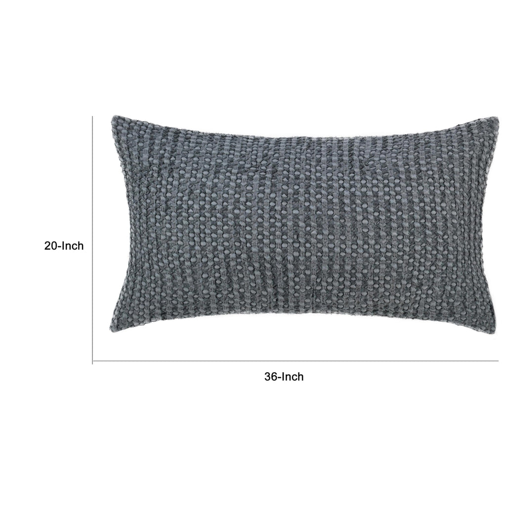 Cotton & Belgian Flax Linen King Pillow Sham, Marina Blue, 20 × 36 in