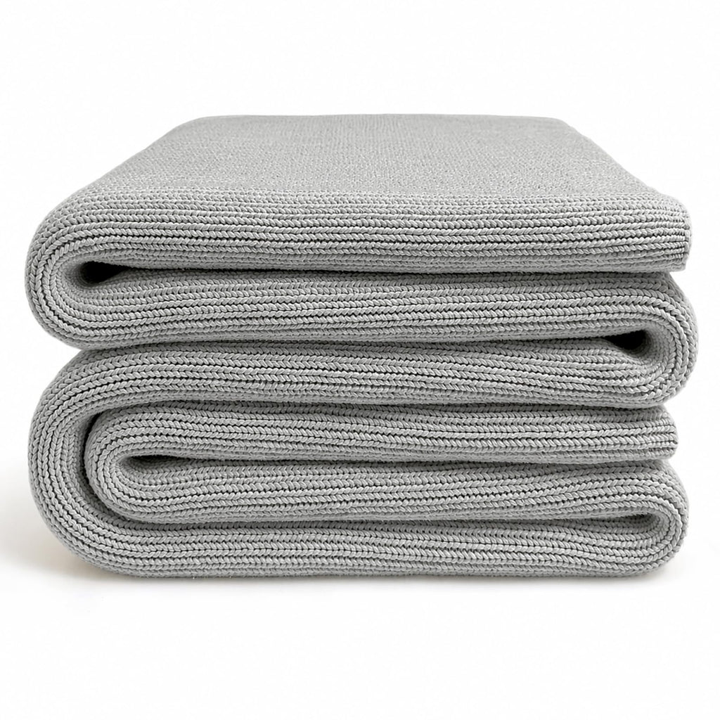 Chunky Knit Cotton Weighted Blanket, 62 × 90 in, 16 lb