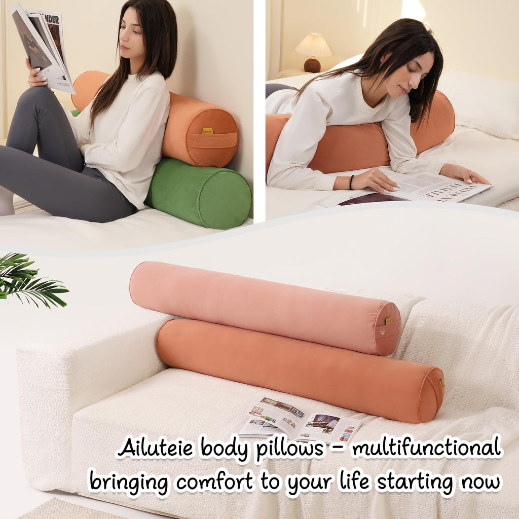Long Round Body Bolster Pillow for Side Sleepers