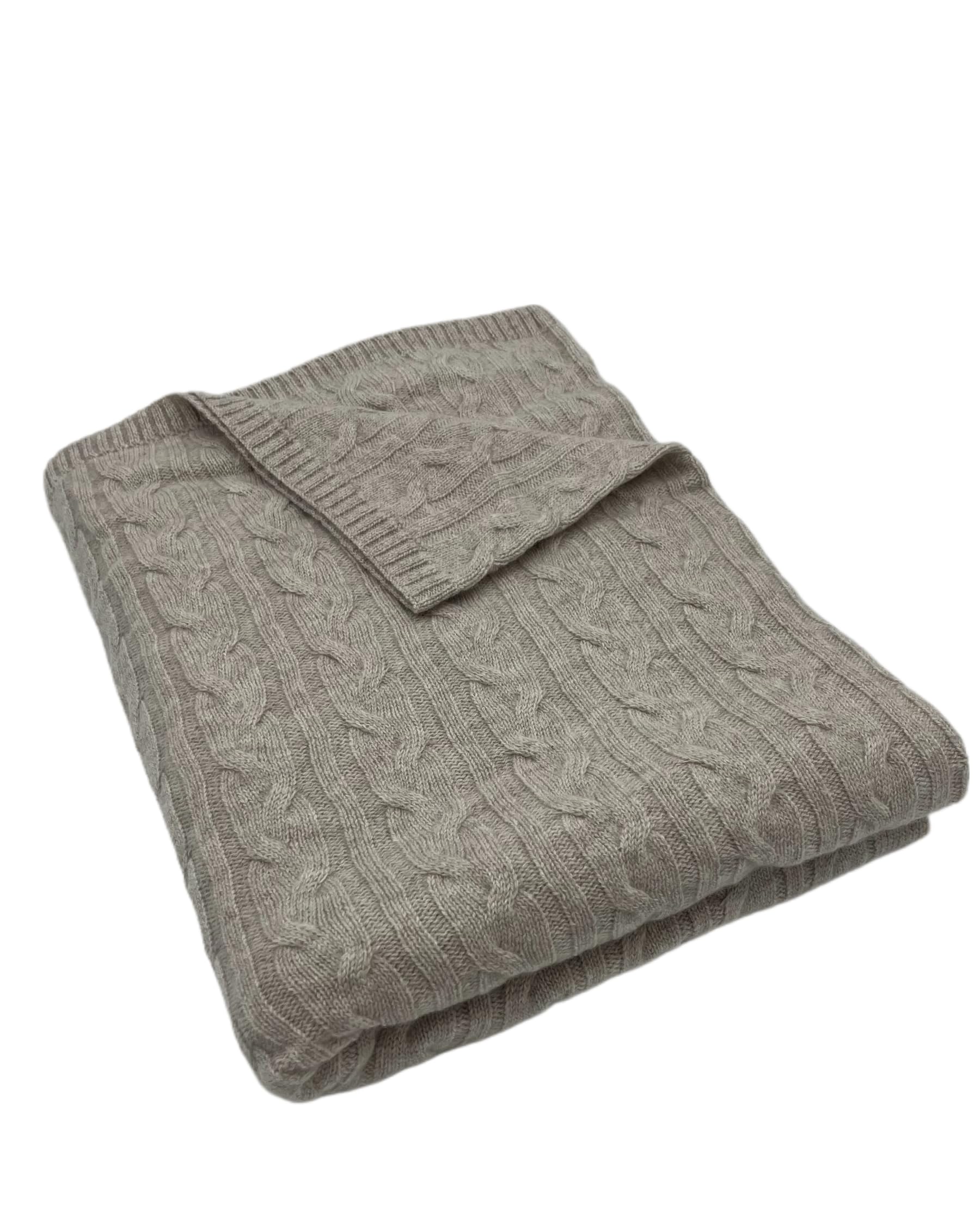 Alashan Cashmere 100% Cashmere Cozy Cable Knit Throw