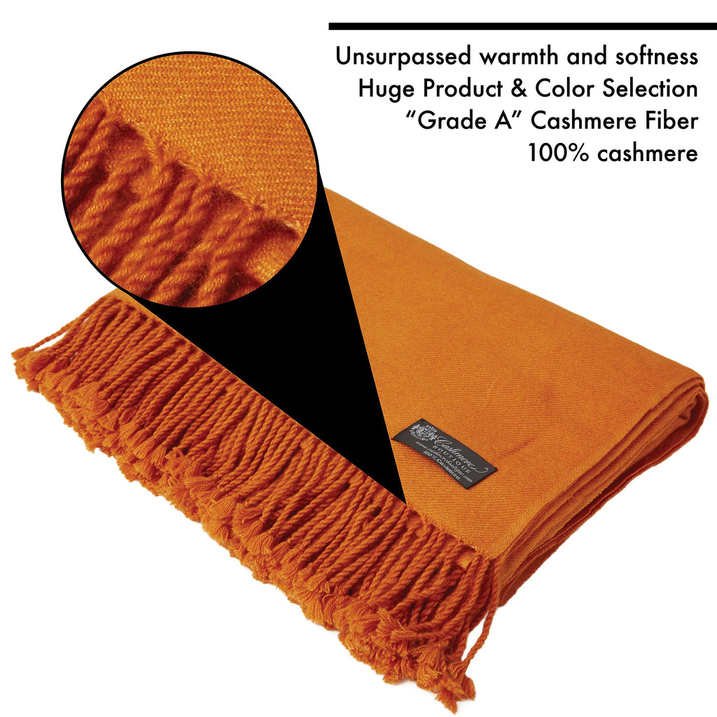 Cashmere Boutique 100% Pure Cashmere Throw Blanket, Soft & Warm 60x80 in