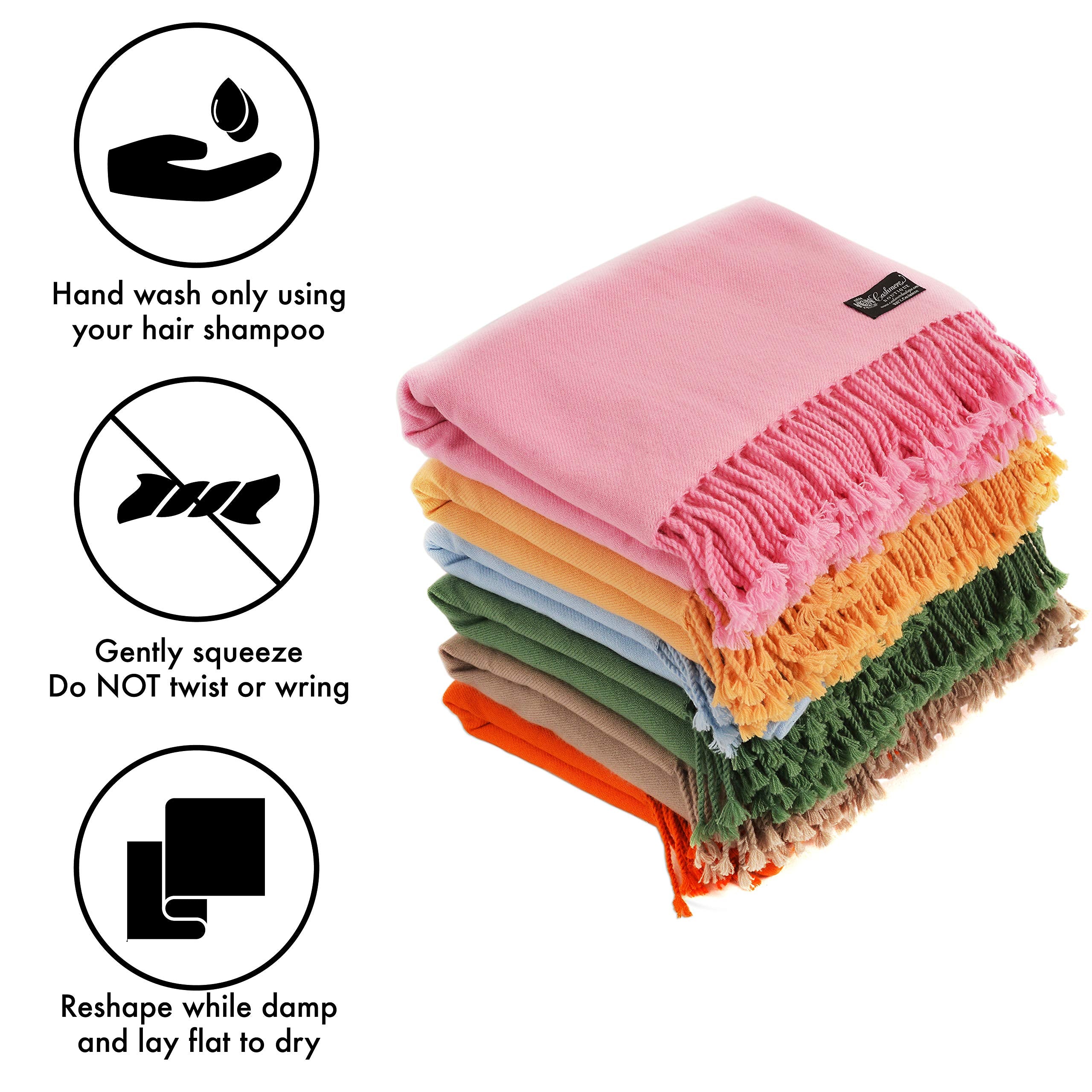 Cashmere Boutique 100% Pure Cashmere Throw Blanket, Soft & Warm 60x80 in